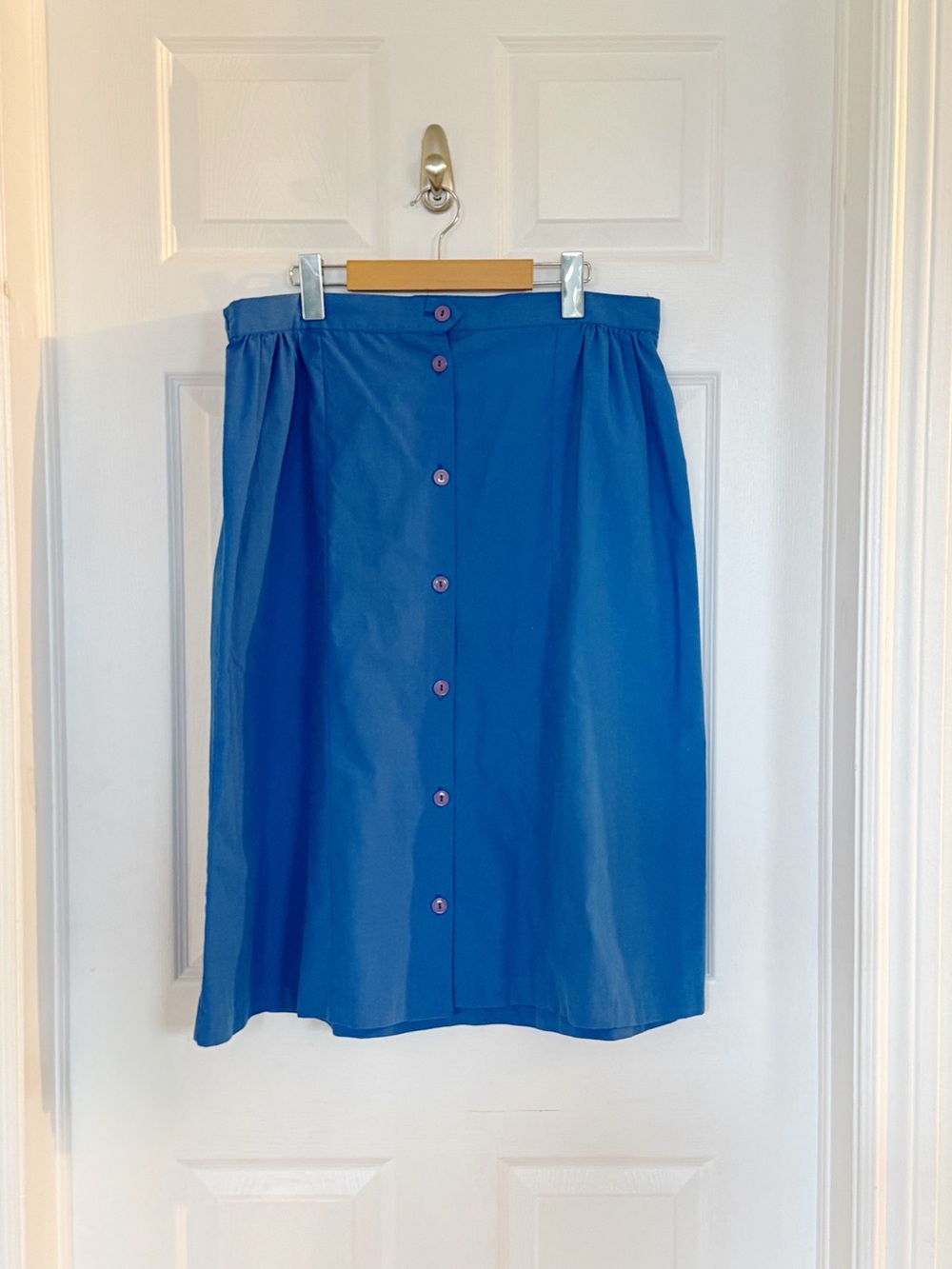 Vintage Blue Button down Skirt by 2200 Collection by Re-Al-Ge